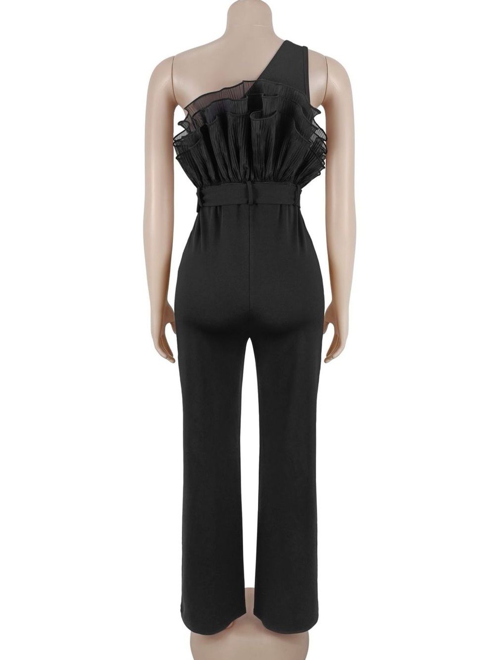 One-Shoulder Ruffled Wide-Leg Jumpsuit - Picture 5 of 9